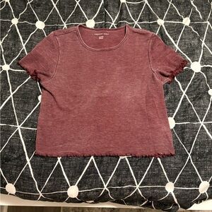 American Eagle Burgundy Baby Tee